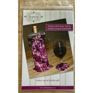 Legacy Pattern - Wine Gift Bag With Wine Glass Slippers #LEG9319 Uncut
